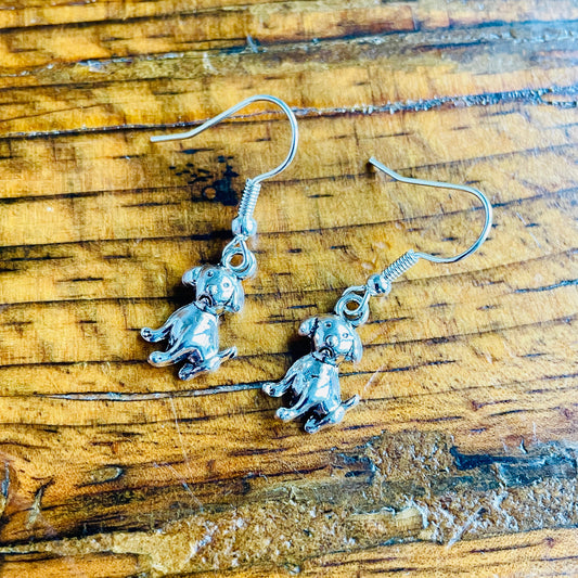 Puppy dog pierced earrings