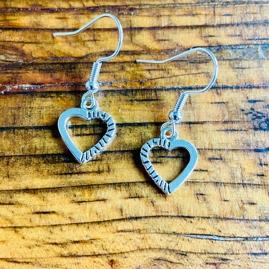 Heart shaped charm earrings