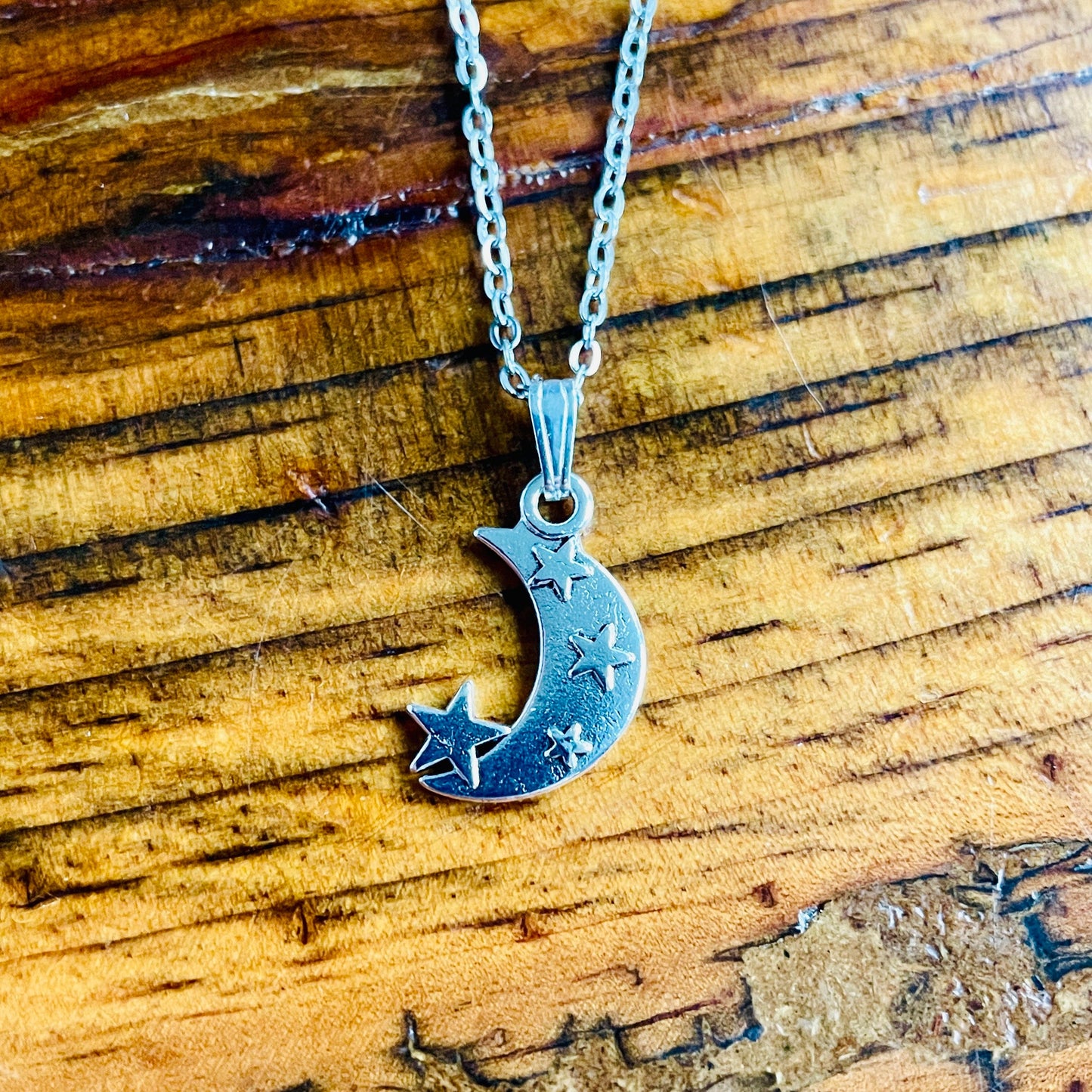 Moon charm pendant necklace