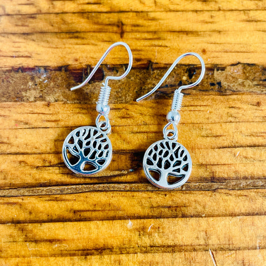 Tree of life charm hypoallergenic pierced earrings