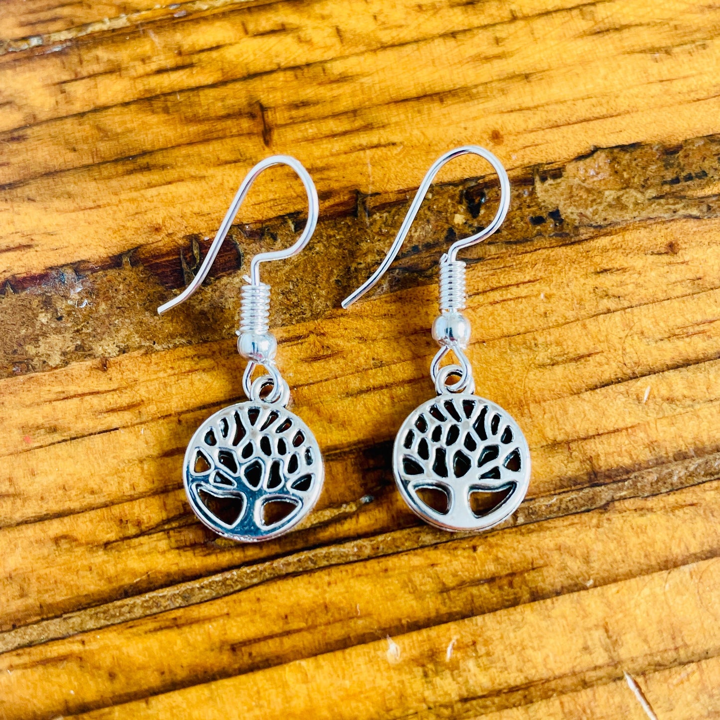 Tree of life charm hypoallergenic pierced earrings