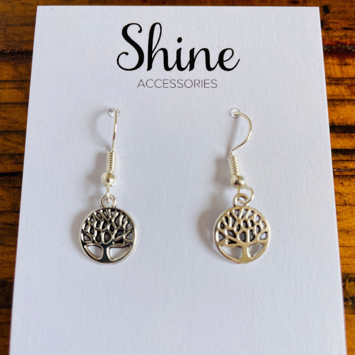 Tree of life charm hypoallergenic pierced earrings