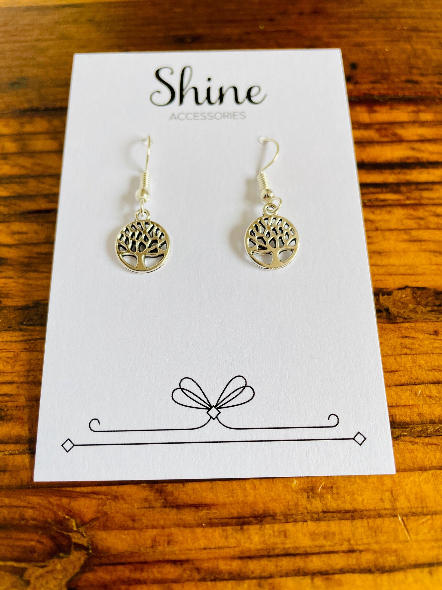 Tree of life charm hypoallergenic pierced earrings